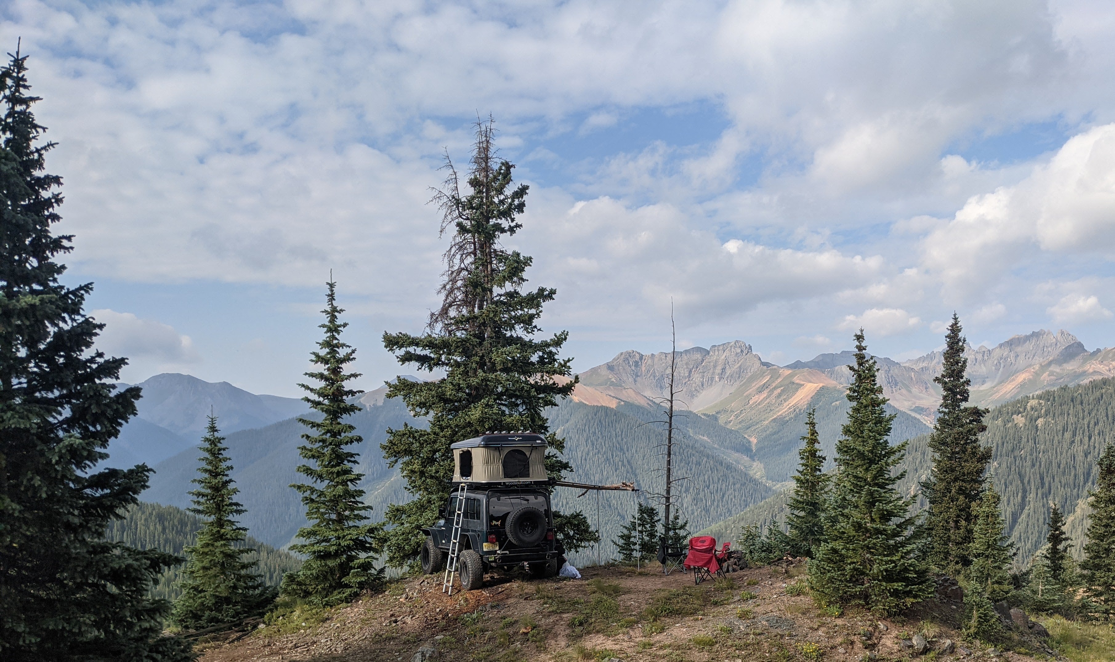 Roof top tent in Ouray, Colorado